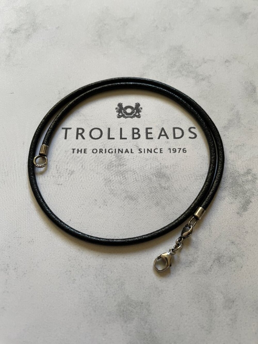 TROLLBEADS Leather Necklace with 925 Sterling Silver Clasp